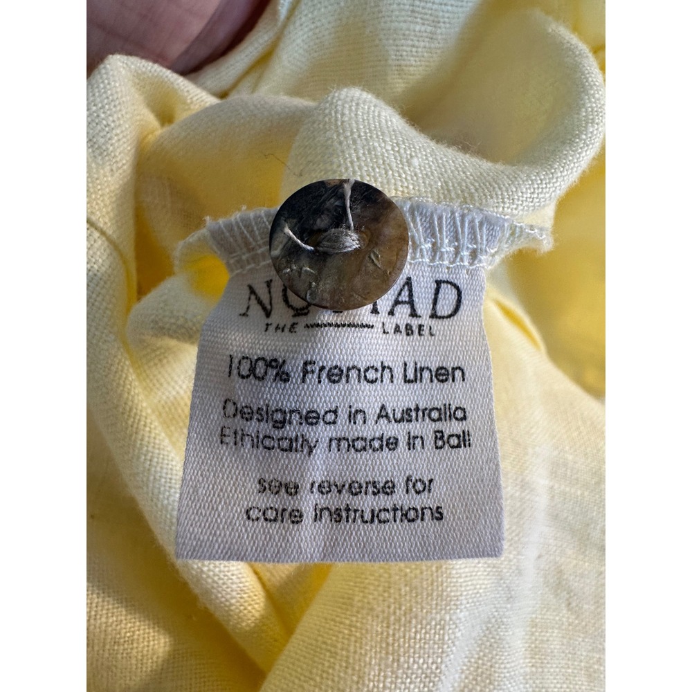 NOMAD The Label French Linen Sleeveless Jumpsuit Size M Pale Yellow Beachy NEW‎ - Picture 11 of 12
